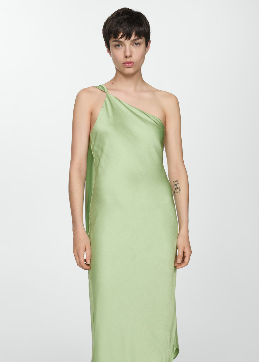 Asymmetrical dress with straps | MANGO (US)