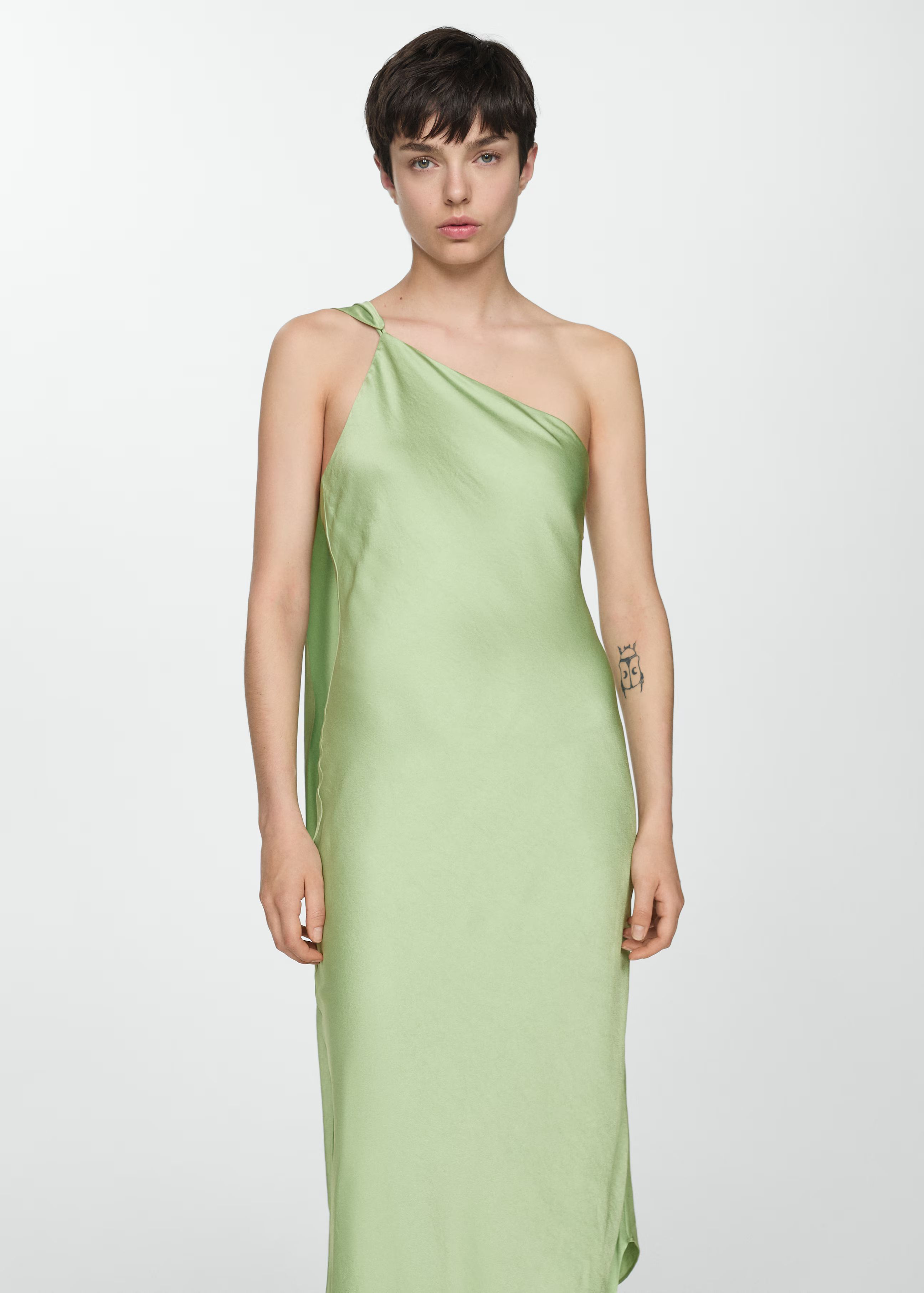 Asymmetrical dress with straps | MANGO (US)