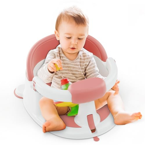 Baby Bath Seat for Babies: Non-Slip Infant Bathtub Chair with Suction Cups, Safe & Comfortable Baby Bath Support, Ideal for Sitting Up, Easy to Clean, Stable Design, Pink (6-24 Months) | Amazon (US)