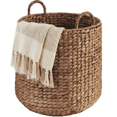 Best Choice Products Round Storage Basket w/ Handles, Handwoven Water Hyacinth, Storage Organizer Tote - Chestnut | Target