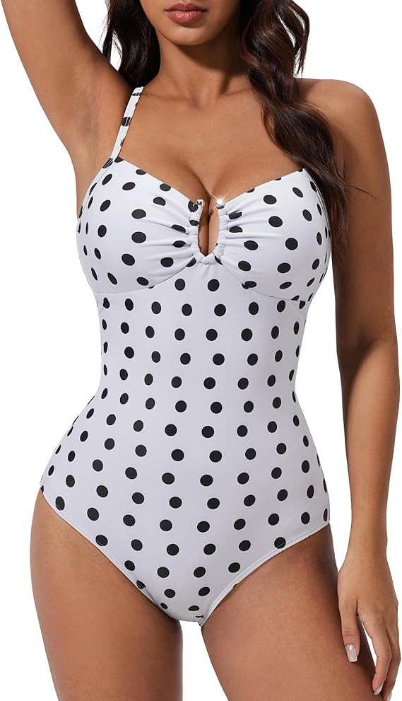 SUUKSESS Women Tummy Control One Piece Swimsuit Slimming Cut Out Bathing Suit | Amazon (US)