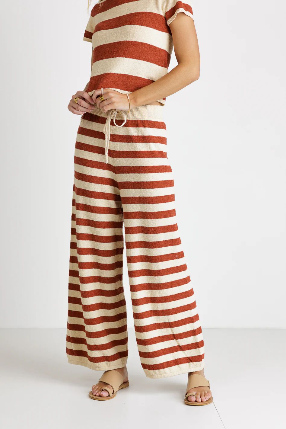 Charly Striped Pants in Rust | Bohme