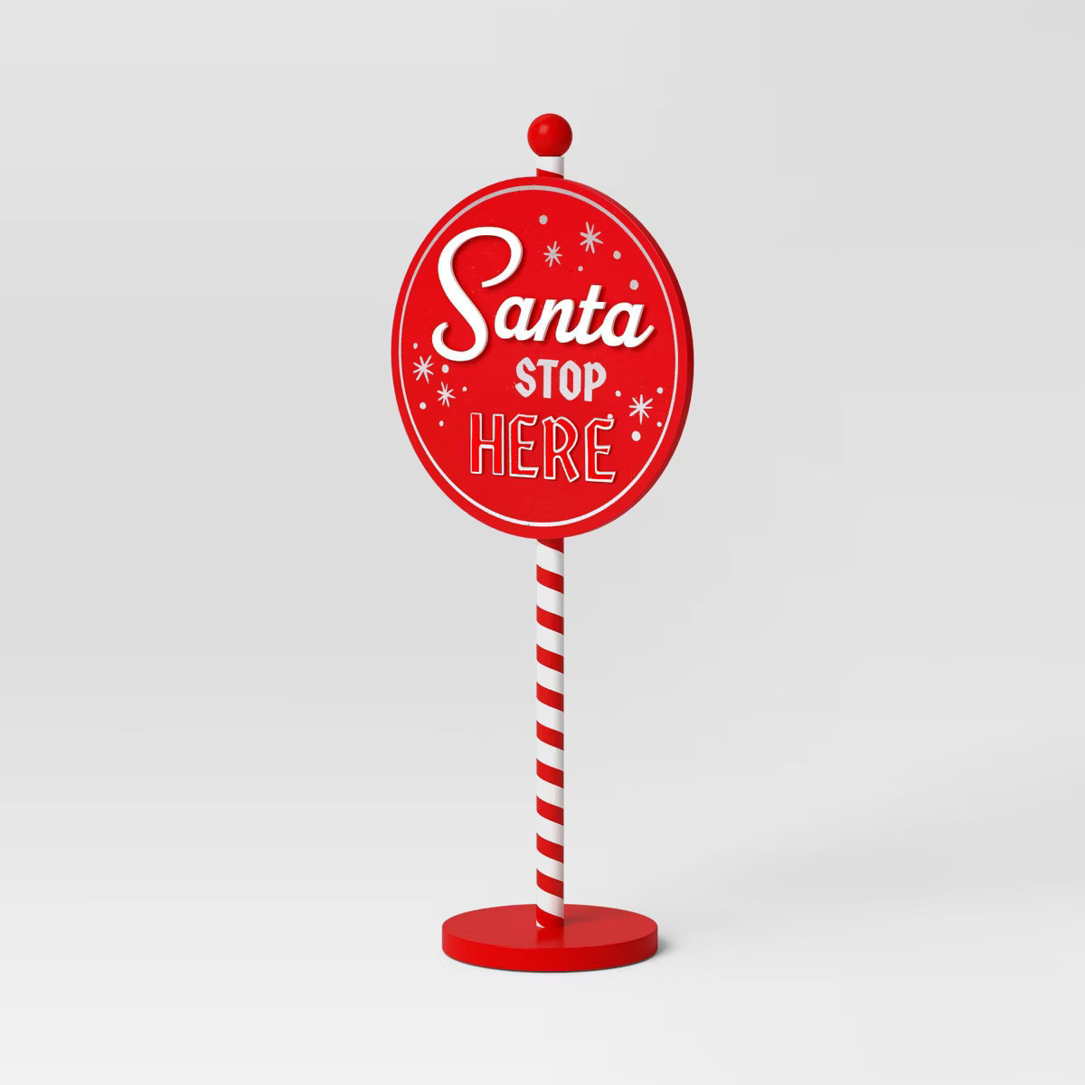 'Santa Stop Here' Sign Christmas Decorative Figurine - Wondershop™ Red/White | Target