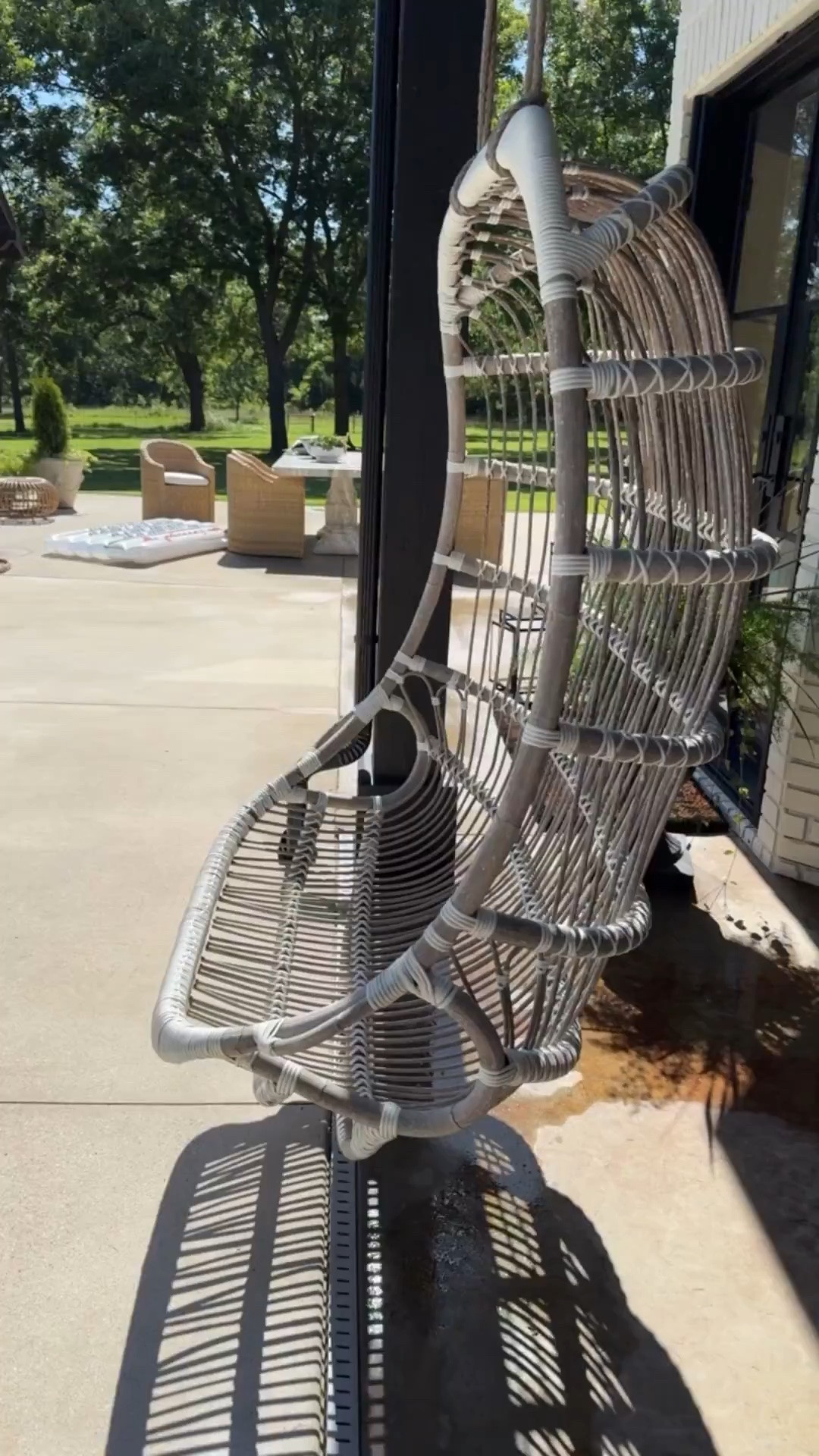 Serena and Lily swing now 40% off 
My outdoor chairs are on sale too.
I now how the single swing in this spot and moved the double swing (not available) to a different spot

#LTKHome #LTKSaleAlert