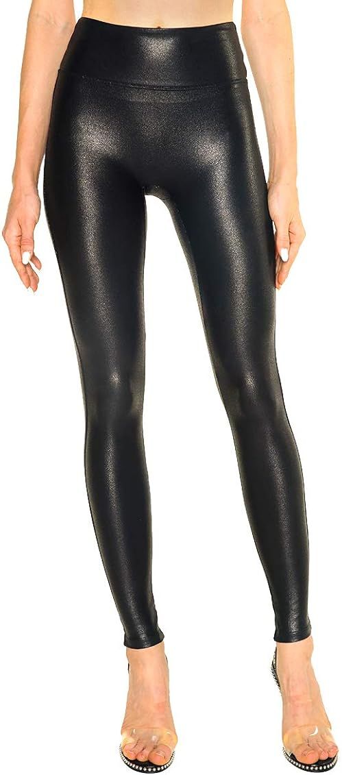 Tagoo Womens Faux Leather Leggings Stretch High Waisted Pleather Pants | Amazon (US)