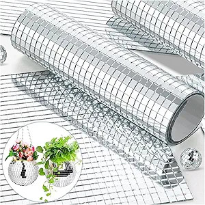 5400pcs Mirror Mosaic Tiles, 5 x 5mm Disco Tiles Self Adhesive, Square Disco Mirror Tiles, Disco ... | Amazon (US)