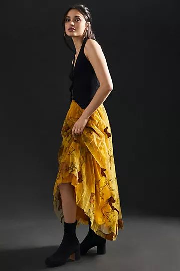Geisha Designs Horse Applique Maxi Skirt | Anthropologie (US)