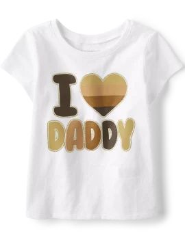 Baby And Toddler Girls Love Daddy Graphic Tee - white | The Children's Place