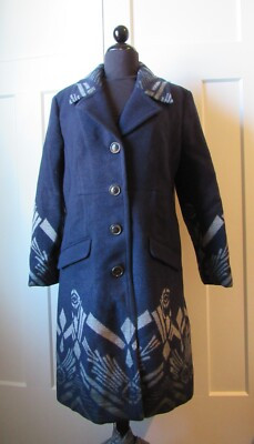 Pendleton Thomas Kay Collection Blue Wool Pattern Jacket Coat Size L | eBay US