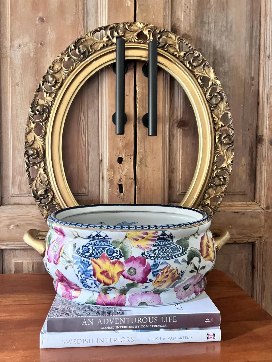 Vintage Chinoiserie Jardiniere with Gold Tones | Etsy (Global)