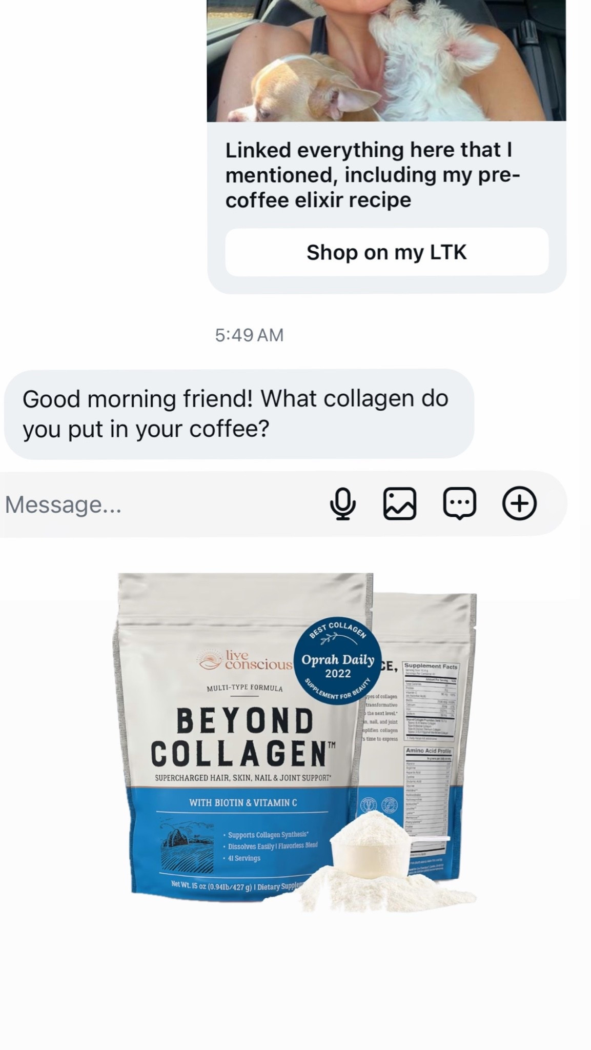 Everything I use to make my organic. mold free collagen coffee. This is the collagen I swear by.  I also add silica bc collagen gives your body the building blocks, but silica helps support collagen production and connective tissue… so they work really well together for skin, hair, and nails. And if you’re not using this collagen, make sure you’re always adding vitamin C when you take collagen because they work synergistically.￼This collagen I use already has vitamin C in it ￼￼

#LTKmorningroutine #LTKOver40 #LTKBeauty