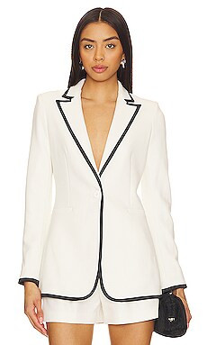 Esta Pleat Short in Off White/ Black | Revolve Clothing (Global)