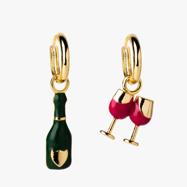 Champagne & Glass Hoop Earrings | Yellow Owl Workshop