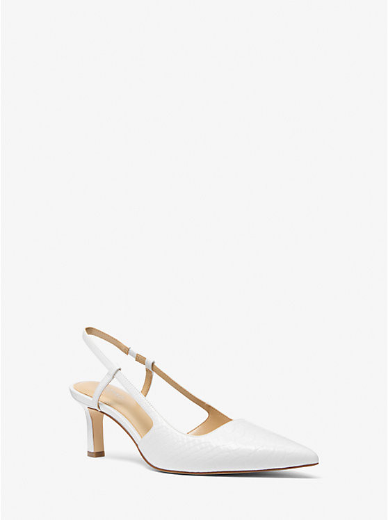 Alora Snake Embossed Leather Slingback Pump | Michael Kors US