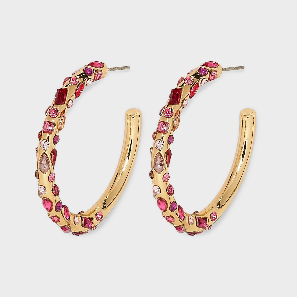 SUGARFIX by BaubleBar Mixed Stone Hoop Earrings - Pink | Target