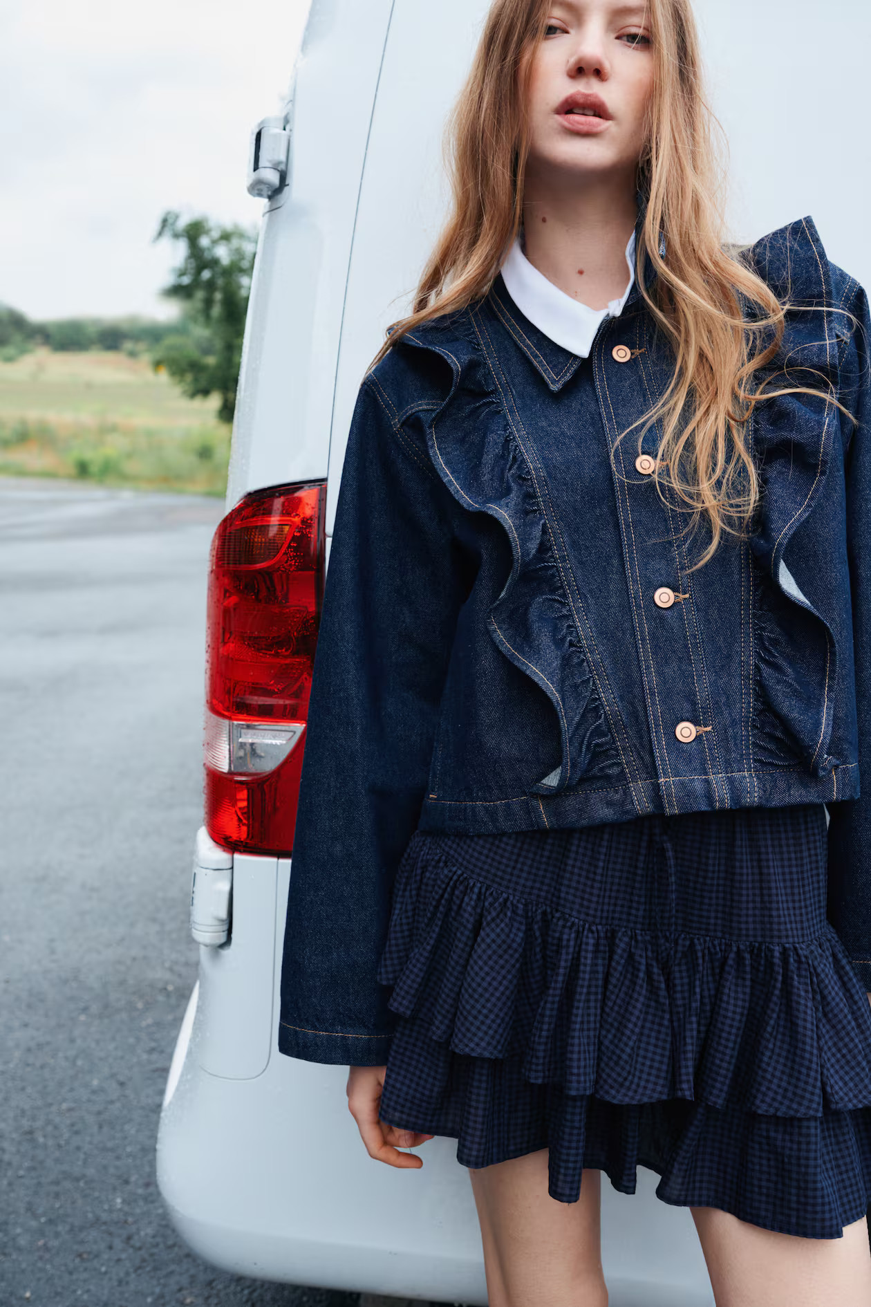 Ruffle-Trimmed Denim Jacket | H&M (US + CA)