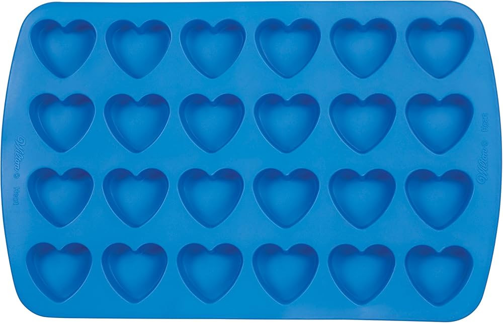Wilton Easy-Flex Heart-Shaped Silicone Mold, 24-Cavity, Blue, for Ice Cubes, Gelatin, Baking and ... | Amazon (US)