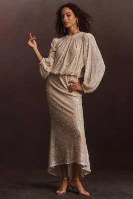 Mare Mare Sequin Long-Sleeve Maxi Dress | Anthropologie (US)