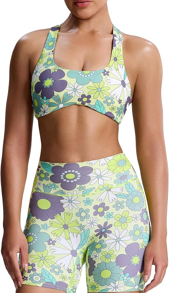 Aoxjox Women's Workout Sports Bras Fitness Backless Padded Define Sculpt Racerback Bra Yoga Crop ... | Amazon (US)