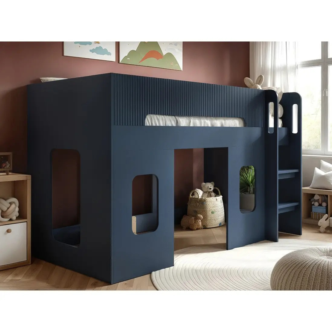 Blue Flair Lino Playhouse Mid Sleeper Bed | Debenhams | Debenhams UK