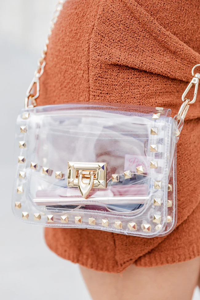 Always With Me Clear Studded Bag | Pink Lily