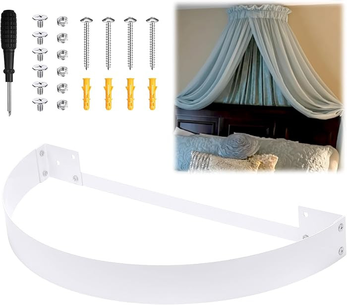 Sintuff 27 Inch DIY Canopy Frame Kit for Rod Pocket Curtains Metal Bed Curtain Kit for Twin to King Size Bed with Instruction Manual Drapery, Panels Not Included | Amazon (US)