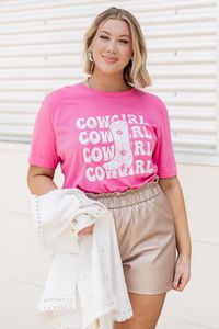 Cowgirl Boot Pink Graphic Tee | Pink Lily