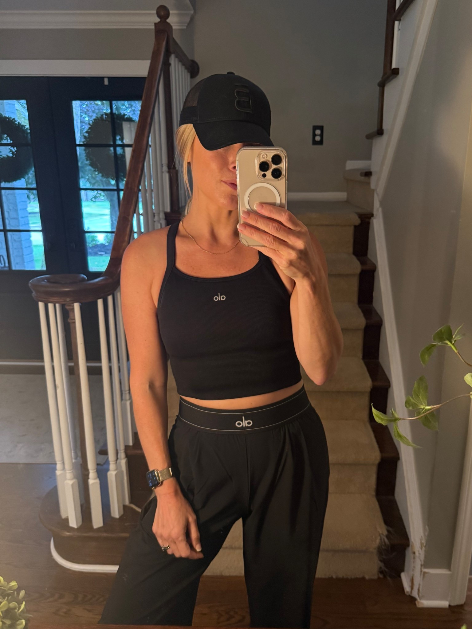 Alo tank and trouser pants. Wearing a small in both. I’m 5’5” and got the regular length. They fit perfectly. 

#alo #widelegpants #matchingset #bratank 

#LTKStyleTip #LTKOver40 #LTKFindsUnder100