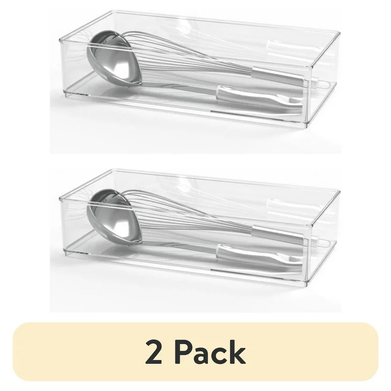 (2 pack) The Home Edit Wide XL Drawer Insert Cabinet Organizer, Clear, 12.5" x 3.12" x 2.95" | Walmart (US)