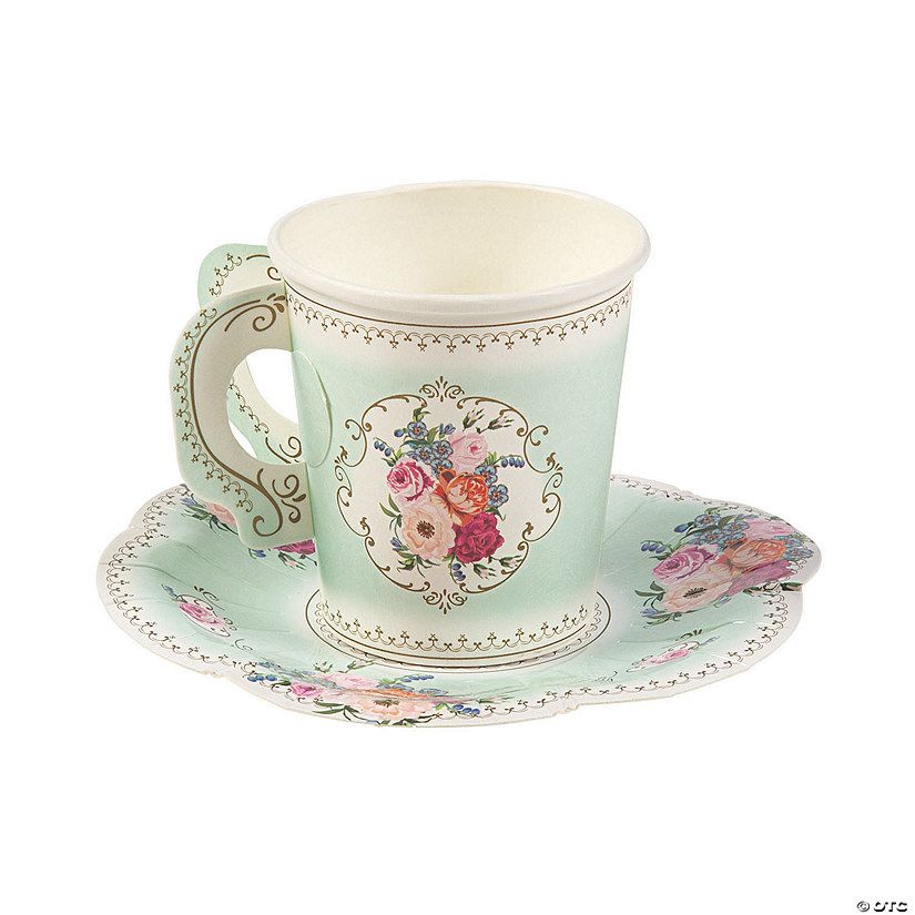Truly Scrumptious Floral Tea Cup Set- 12 Pc. | Oriental Trading Company