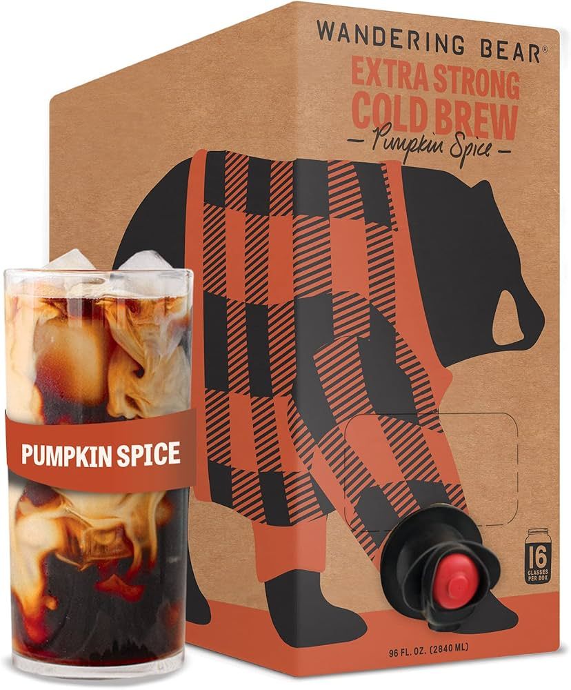 Wandering Bear Pumpkin Spice Cold Brew Coffee On Tap, 96 fl oz - Extra Strong, Smooth, Unsweetene... | Amazon (US)