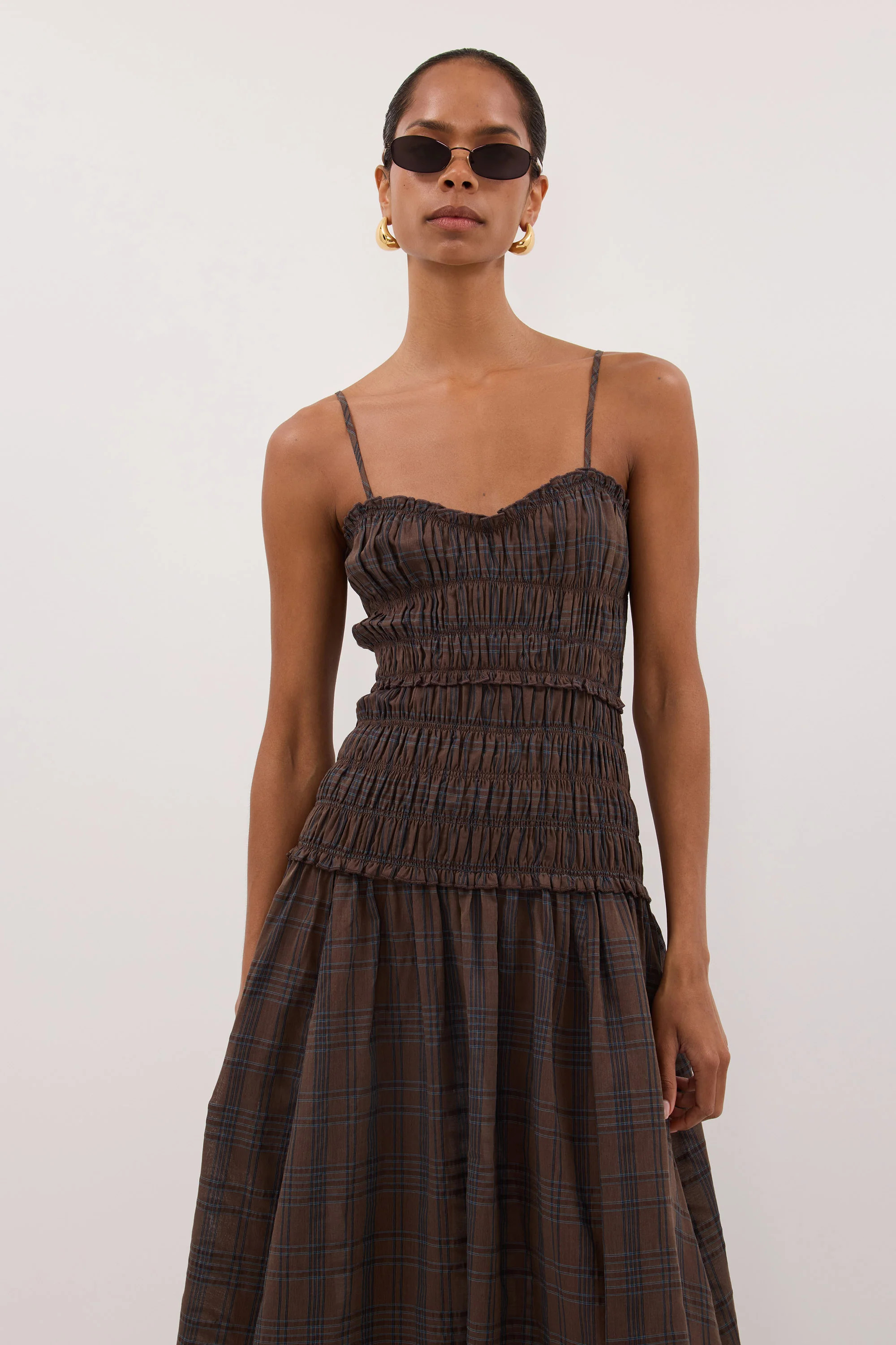 PETRA CHOC CHECK DRESS | DISSH