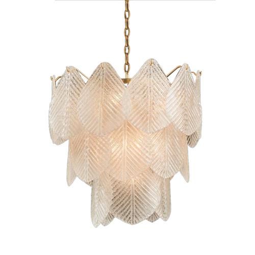 John-Richard Modern Classic Three Layer Frosted Glass Nine Light Chandelier | Kathy Kuo Home