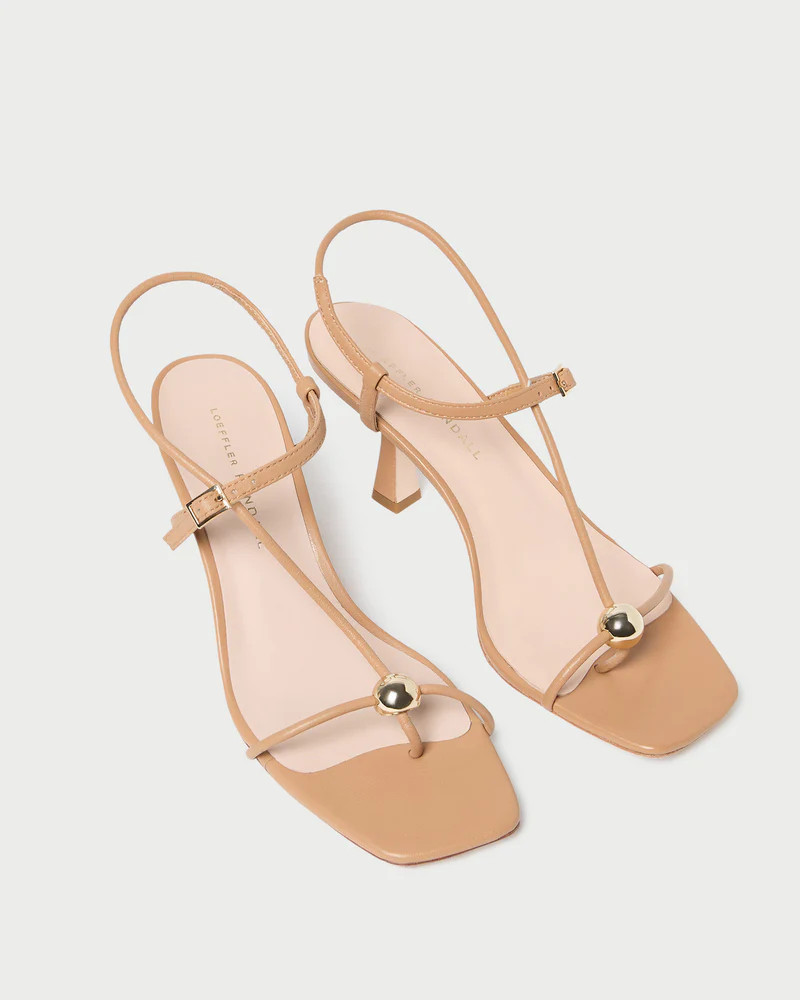Triana Dune Leather Mid−Heel Sandal | Loeffler Randall