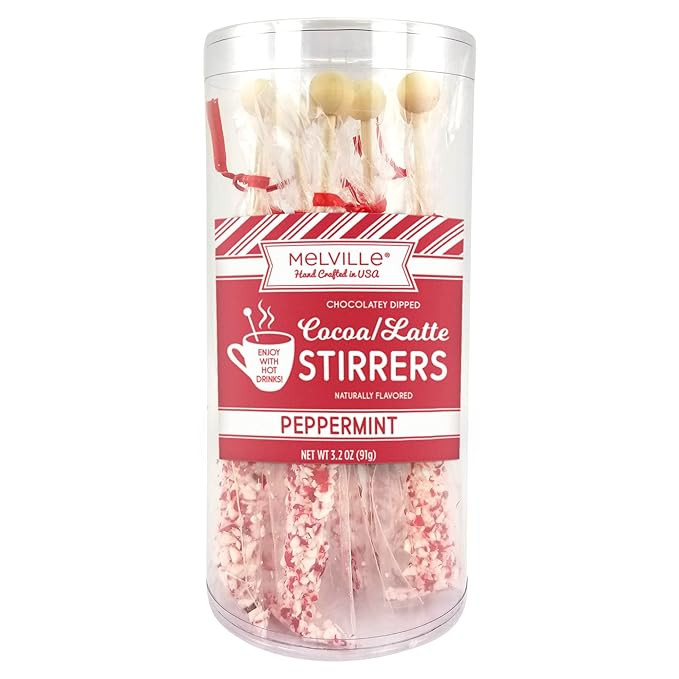 Melville Candy Gourmet Chocolate Stirrers - Naturally Flavored Hot Cocoa Stirrers for Beverages -... | Amazon (US)