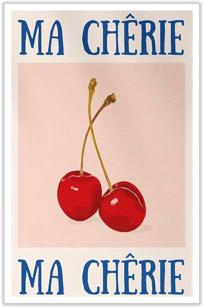 Weikuoo Ma Cherie Canvas Wall Art 70s Wall Print Trendy Preppy Room Aesthetic Poster Retro Art Ca... | Amazon (US)