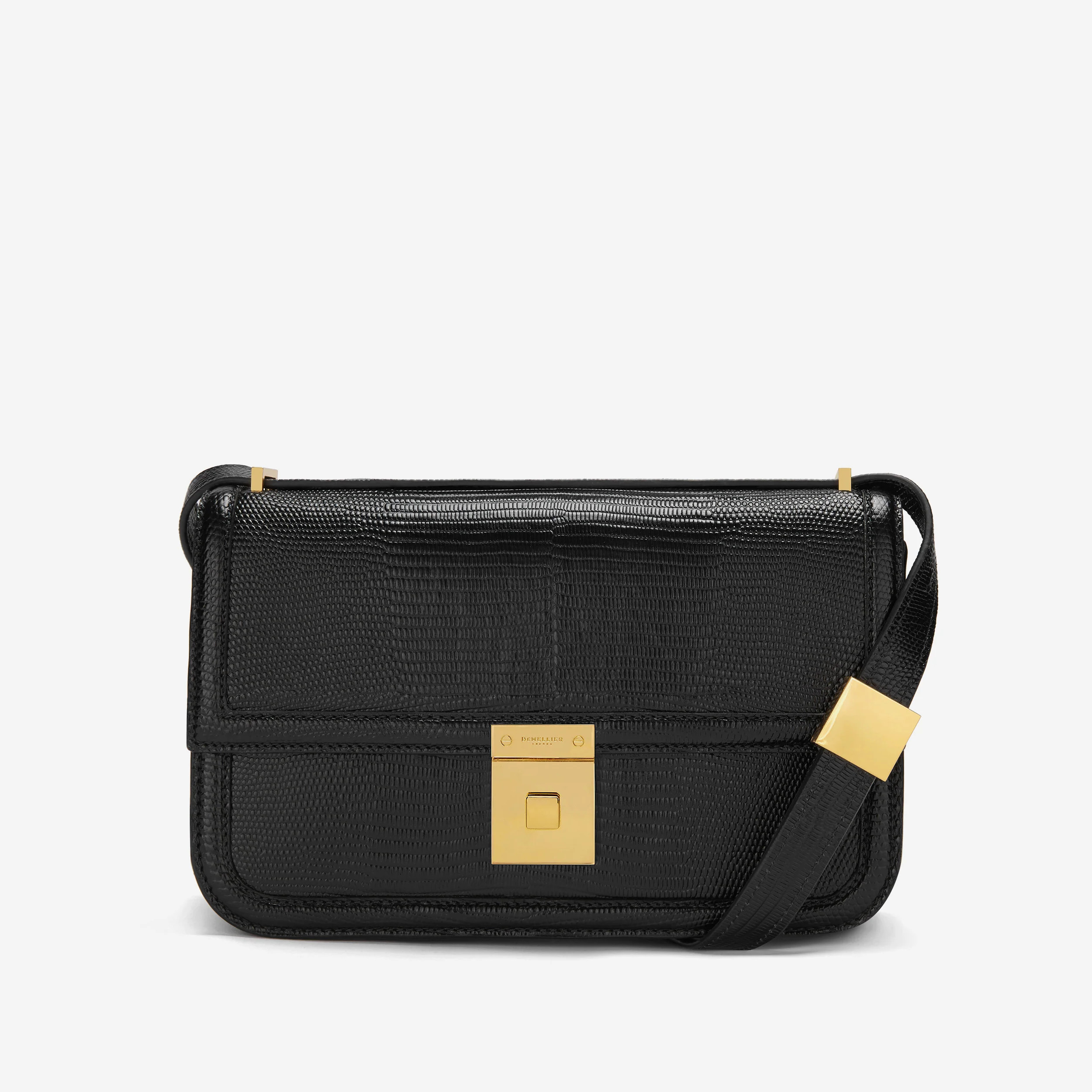 The Paris Crossbody | Black Lizard-Effect | DeMellier | DeMellier