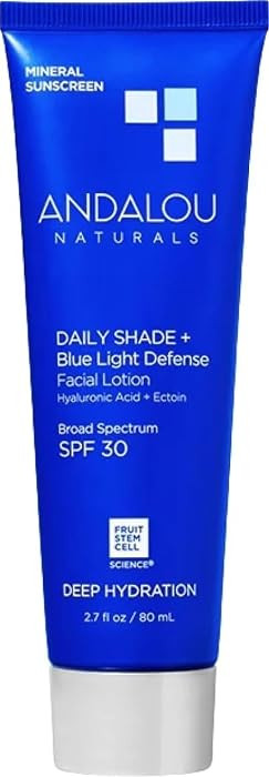 Andalou Naturals Deep Hydration Face Sunscreen - Daily Shade + Blue Light Defense SPF 30 with Zin... | Amazon (US)