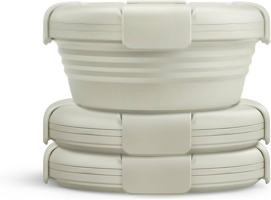 STOJO Collapsible Bowl 3 Set - Oat, 36oz - Reusable Silicone Bowl for Hot and Cold Food - Perfect... | Amazon (US)
