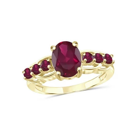 JewelersClub Ruby Ring Birthstone Jewelry – 3.00 Carat Ruby 14K Gold Plated Silver Ring Jewelry – Gemstone Rings with Hypoallergenic 14K Gold Plated Silver Band | Walmart (US)
