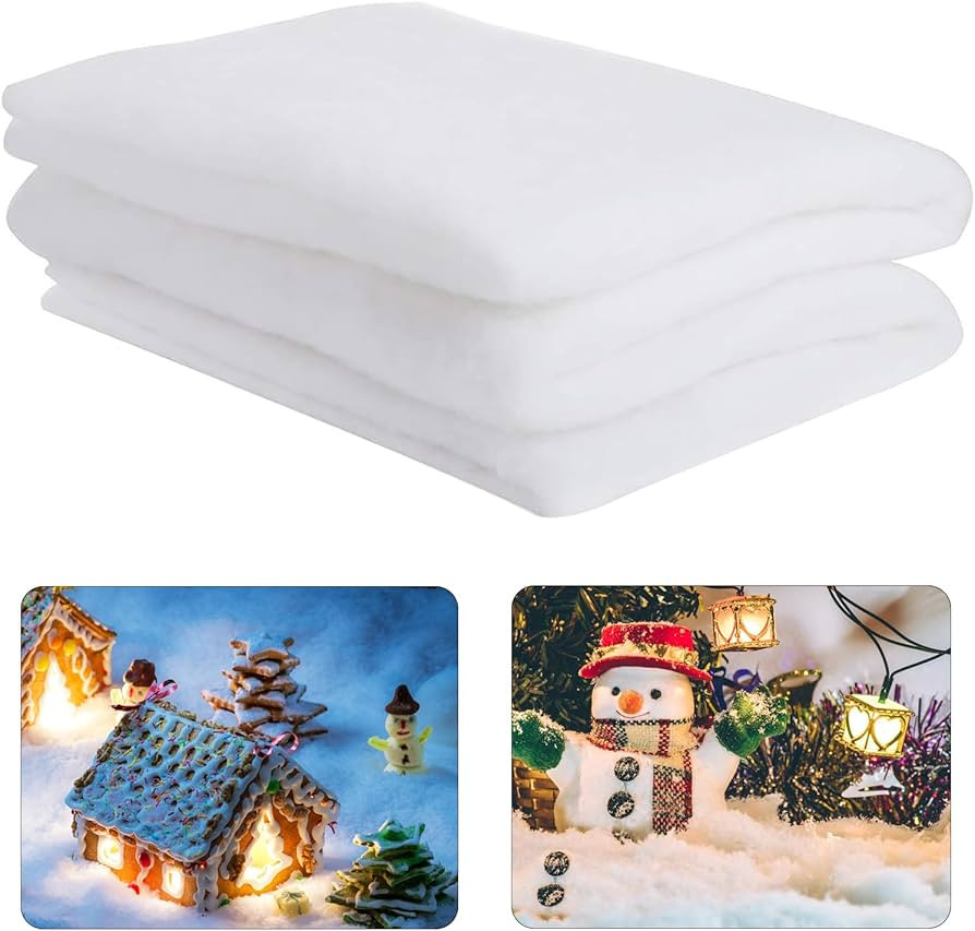 1 Pack 3 x 8 Ft Fake Snow Blanket, Thickened Christmas Faux Snow Sheet Artificial Snow Roll for C... | Amazon (US)