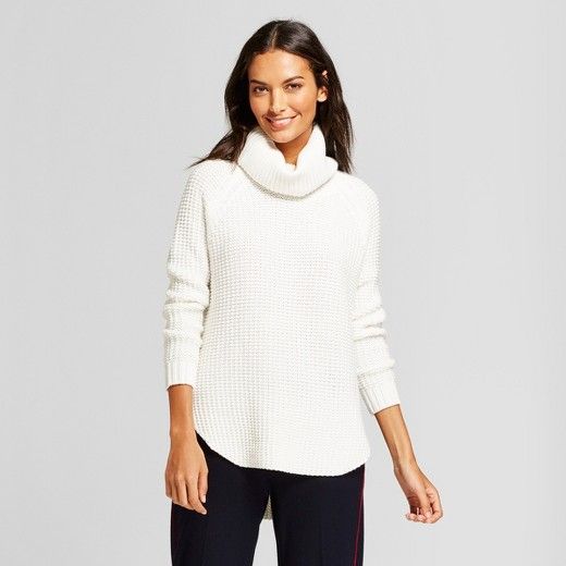 Women's Chunky Cowlneck Tunic - A New Day™ Cream S | Target