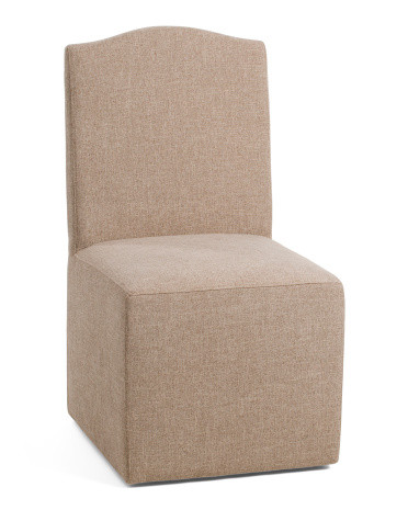 40in Arched Back Cammy Slipcover Dining Chair With Castor Wheels | Marshalls