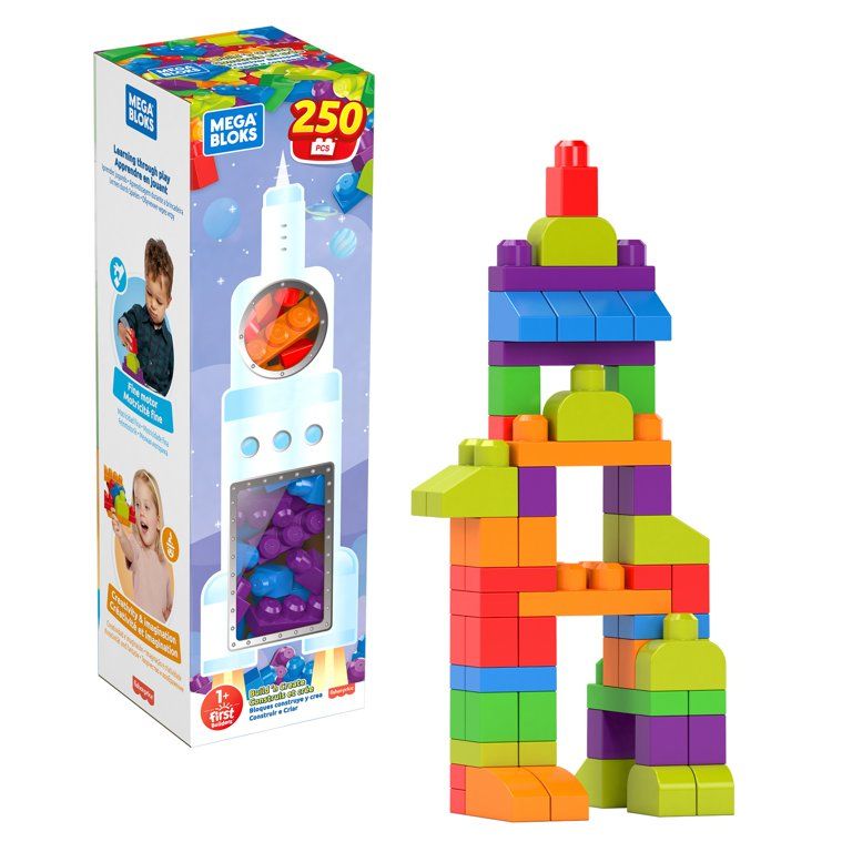 Mega Bloks Build 'N Create Set with 250 Colorful Building Blocks | Walmart (US)