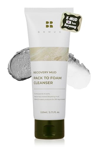 BRMUD Cardi B Cleanser Recovery Mud Pack to Foam Facial Cleanser | 2-in-1 Hydrating Korean Foaming Cleanser Face Wash for Pore Reduction, Sebum Control & Makeup Cleansing | Clay Mask (3.72 fl oz) | Amazon (US)