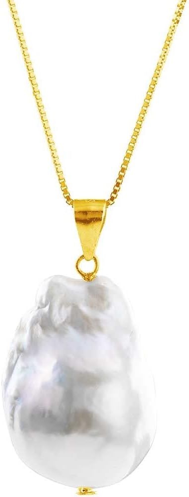 Cult of Sun Pearl Pendant Necklace 18K Gold Plated | Amazon (US)