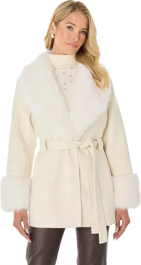 The Noli Shop Isabel Faux Fur Trim Coat | Nordstrom | Nordstrom