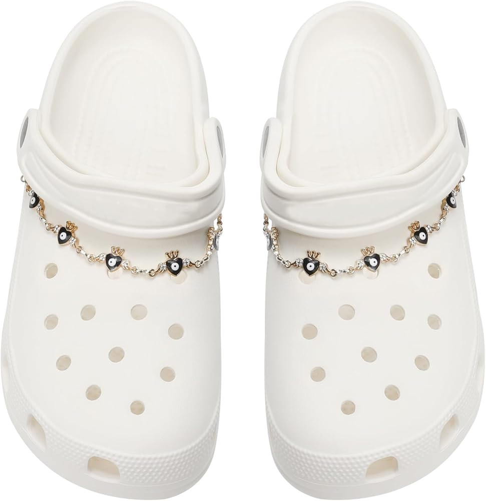 2Pcs Bling Evil Eye Shoe Chains for Girls for Clog Sandals, Gothic Shoe Decoration Charms for Wom... | Amazon (US)