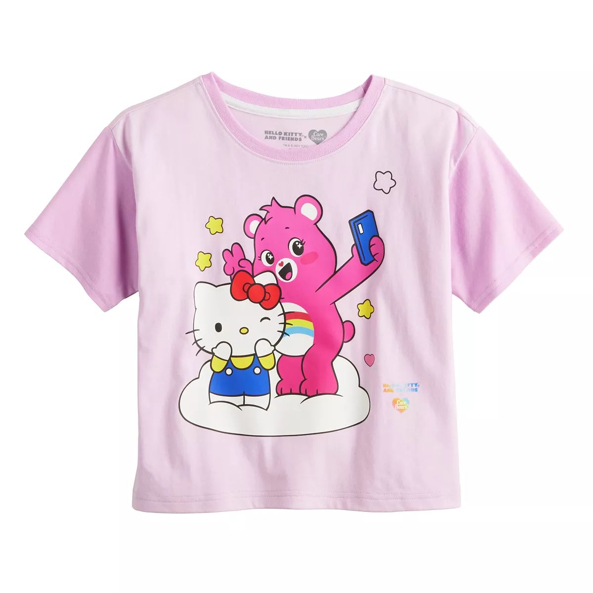 Girls 8-20 Care Bears x Hello Kitty Cheer Bear Selfie Boxy Cropped Graphic Tee | Kohl's