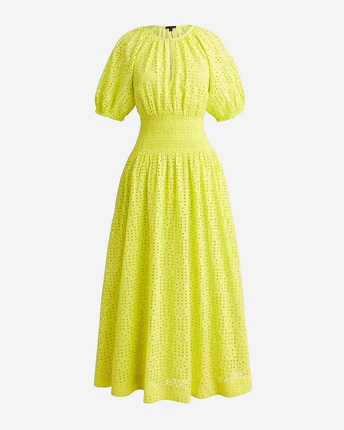 Provence smocked-waist midi dress in eyelet | J. Crew US